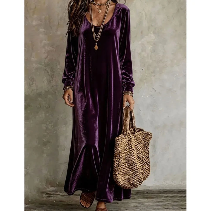 Simone Velvet Finish Maxi Dress