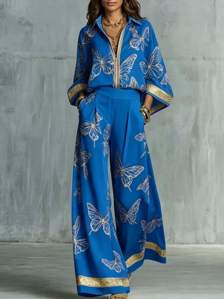 Camille Butterfly Print Lounge Set