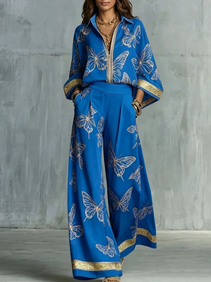 Camille Butterfly Print Lounge Set