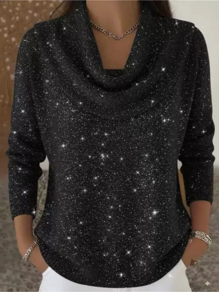 Beatrice Cowl Neck Shimmer Sweater