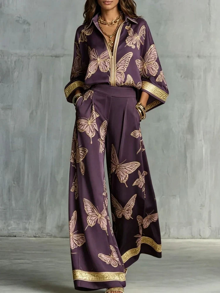 Camille Butterfly Print Lounge Set