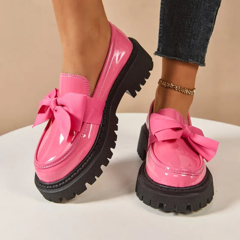 Brielle Bow Rise Platform Loafers