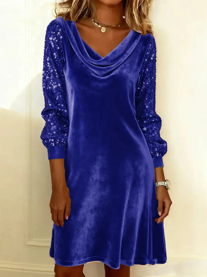 Imogen Cowl Neck Velvet Dress