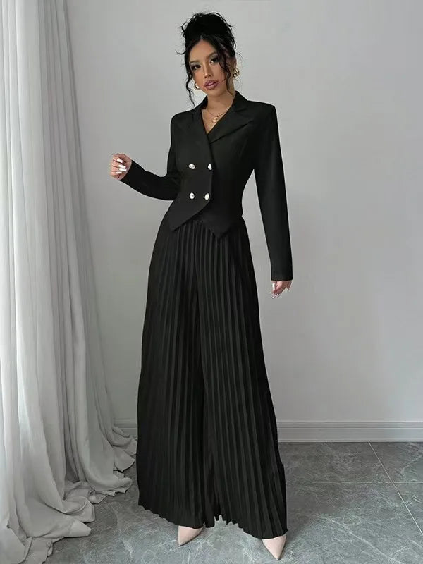 Valentina Pleated Wide Leg Set