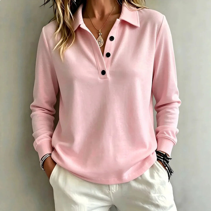 Delphine Button Placket Polo Top