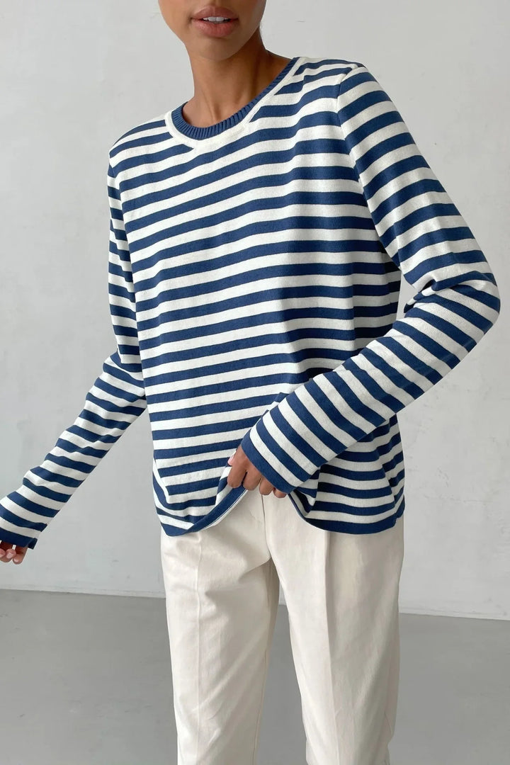 Margaux Striped Crew Sweater