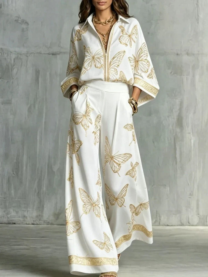 Camille Butterfly Print Lounge Set