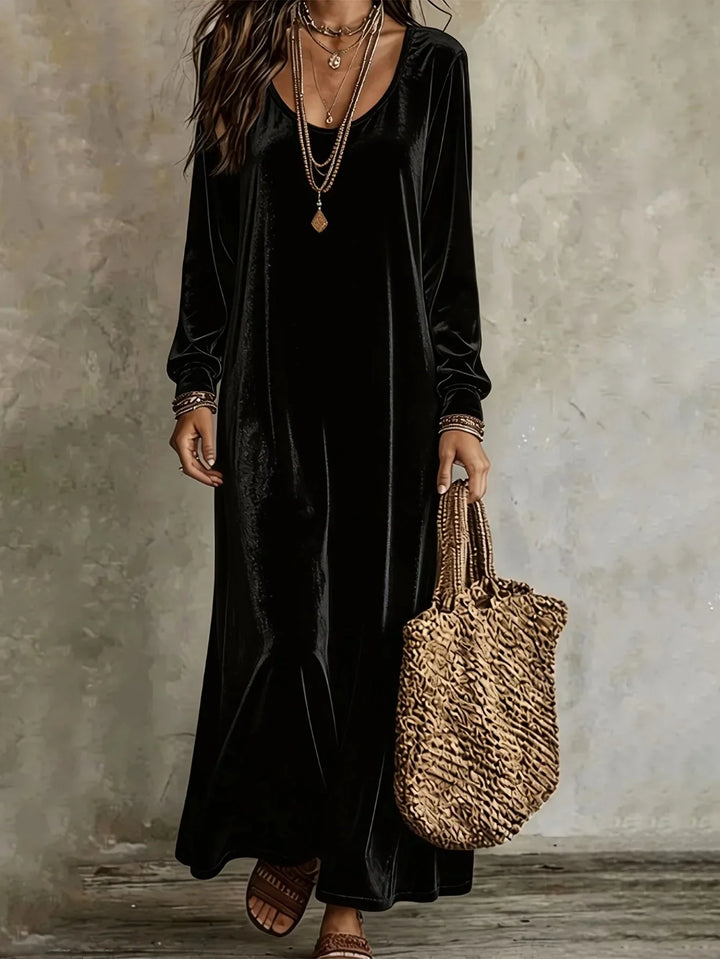 Simone Velvet Finish Maxi Dress