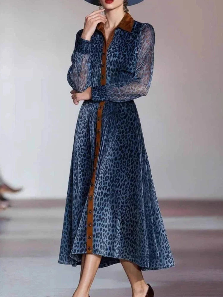 Josephine Printed Mesh Midi Dress