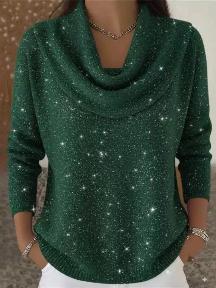 Beatrice Cowl Neck Shimmer Sweater