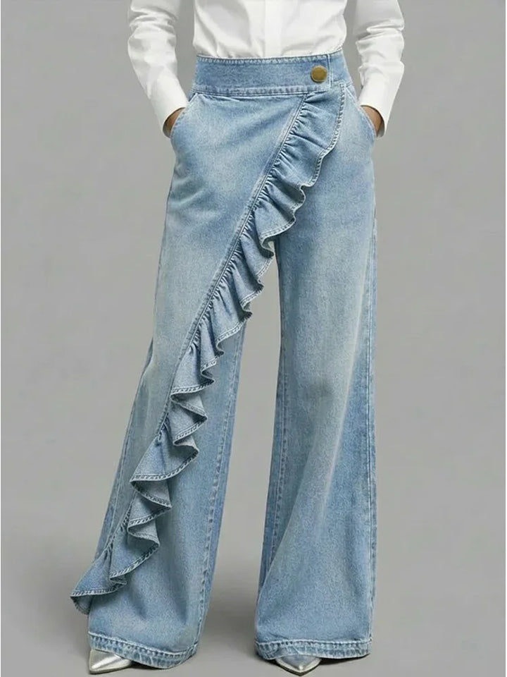 Veronica Ruffle Wide Leg Jeans