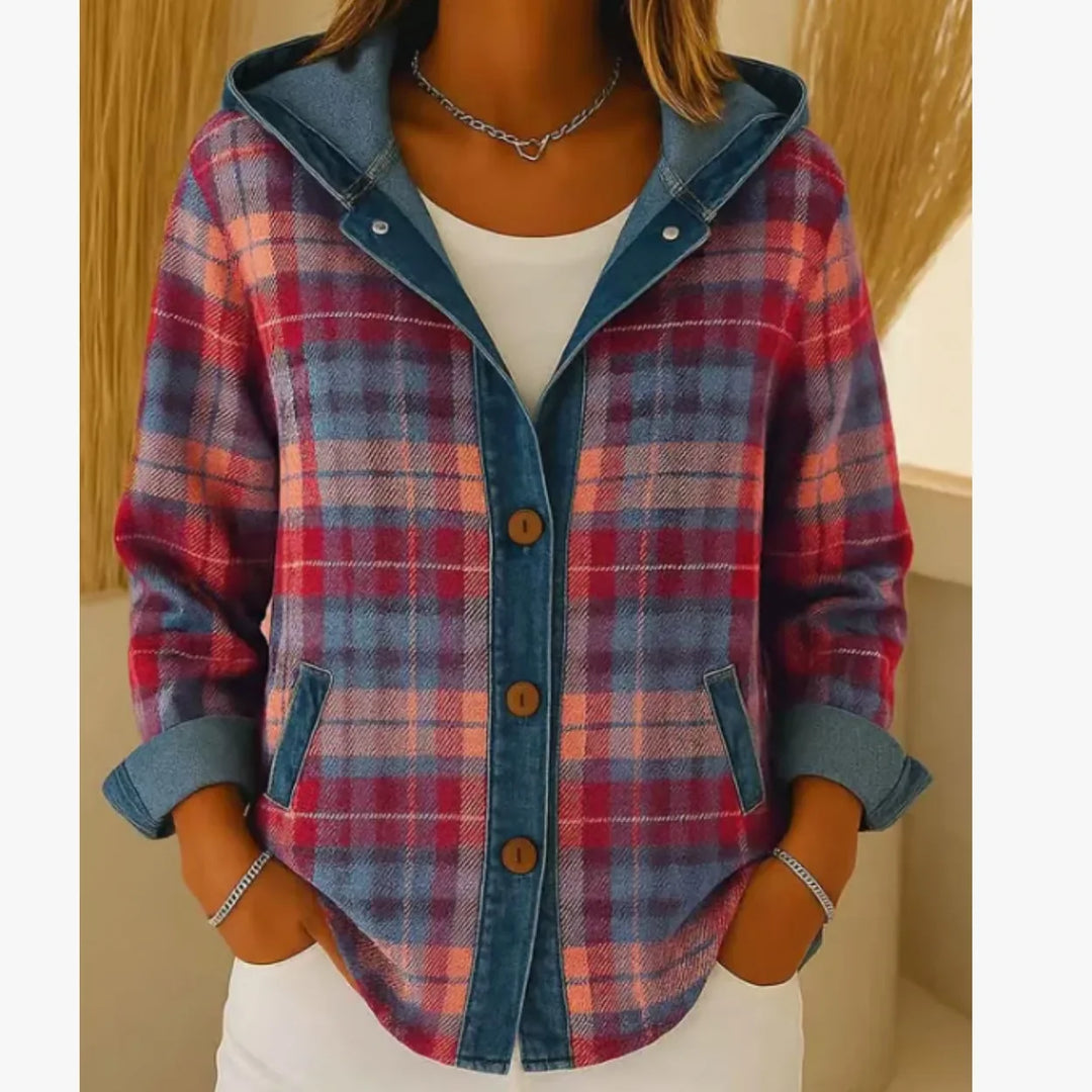 Fiona Contrast Plaid Jacket