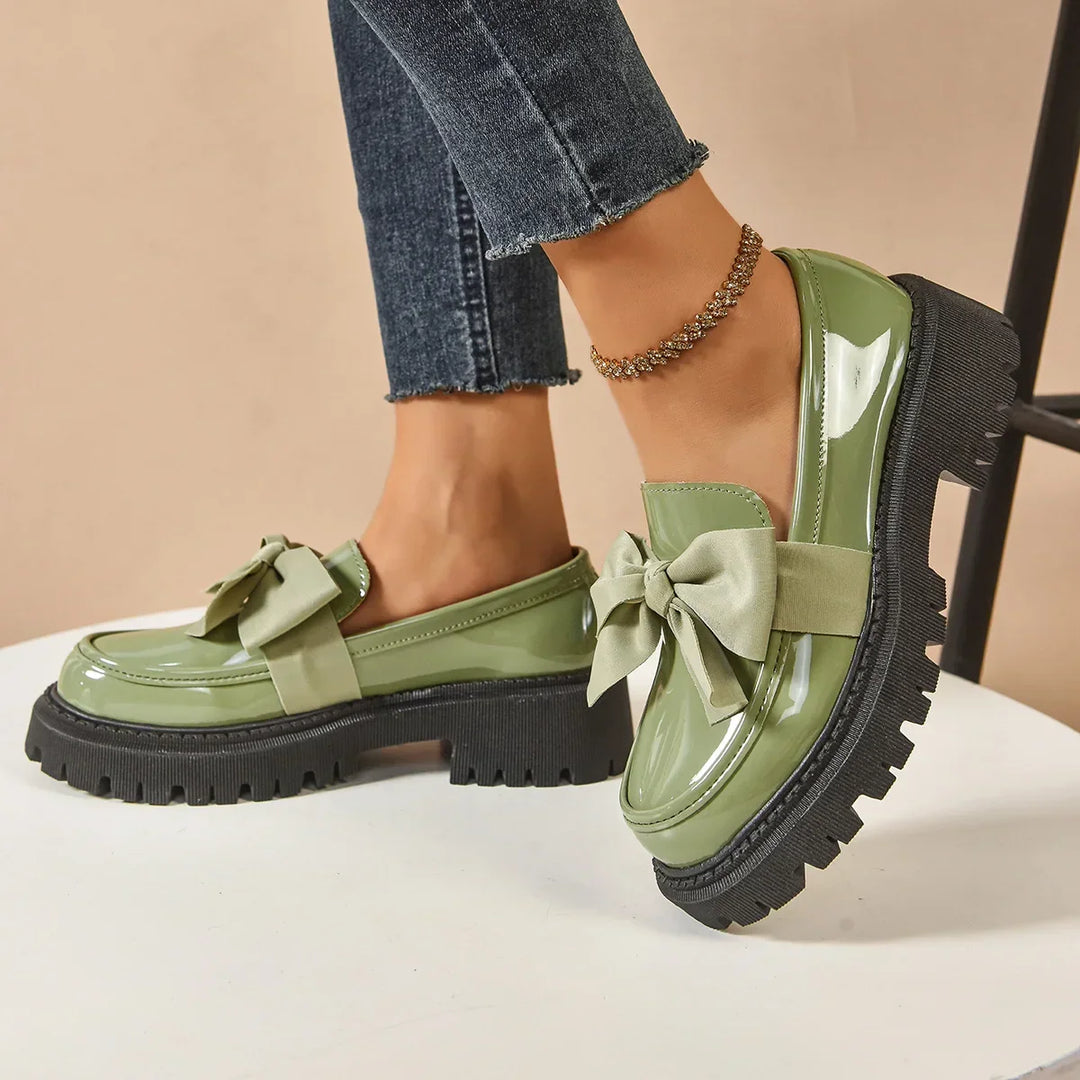 Brielle Bow Rise Platform Loafers