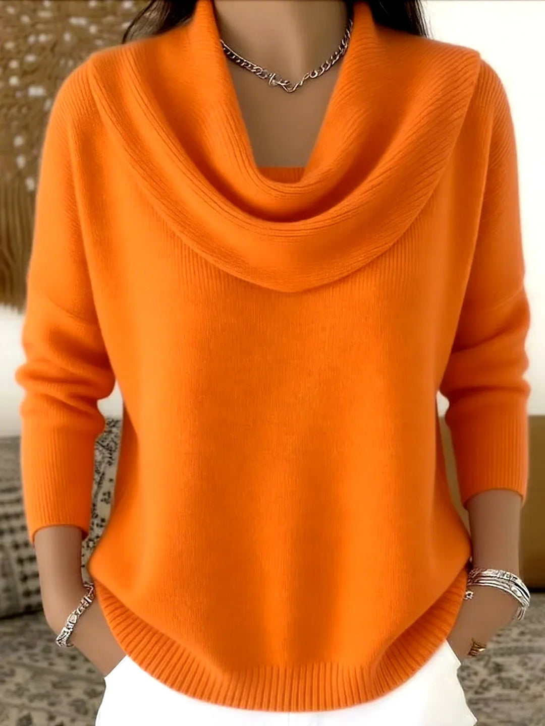 Sorena Cowl Neck Knit Sweater
