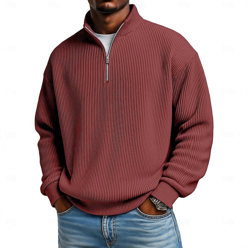 Holden Ribbed Quarter-Zip Pullover