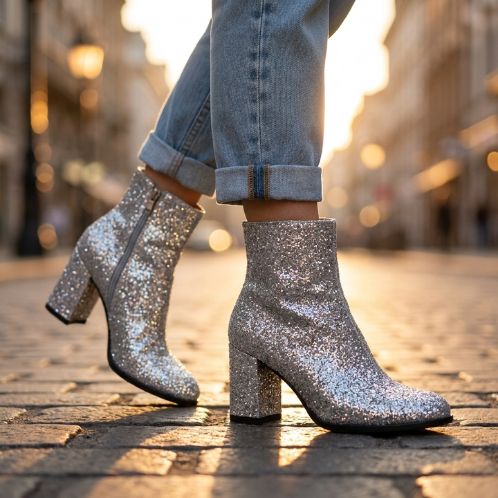 Seraphina Sequin Heel Boots