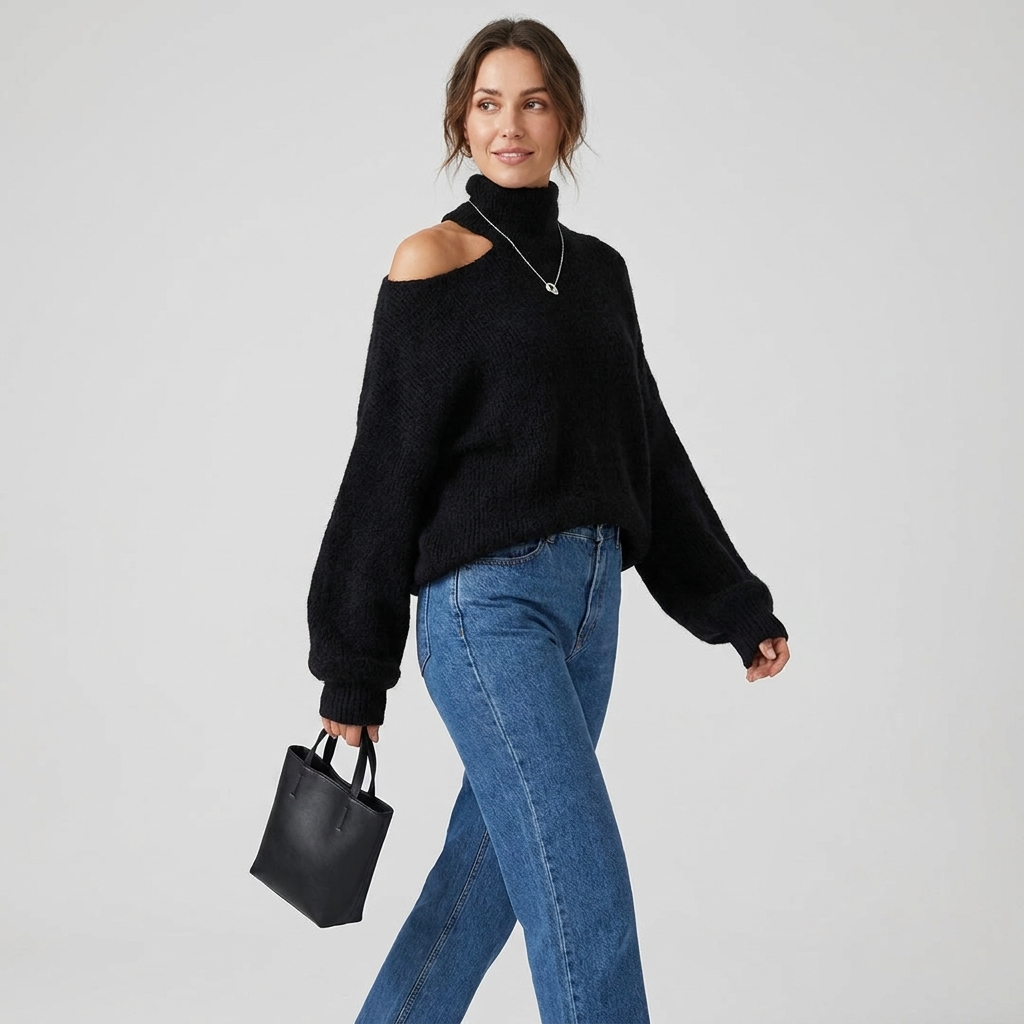 Tessaly Cutout Shoulder Sweater