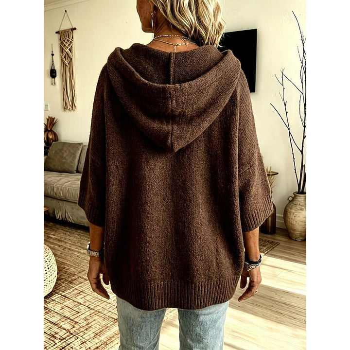 Jannat Cozy Hooded Open-Front Cardigan