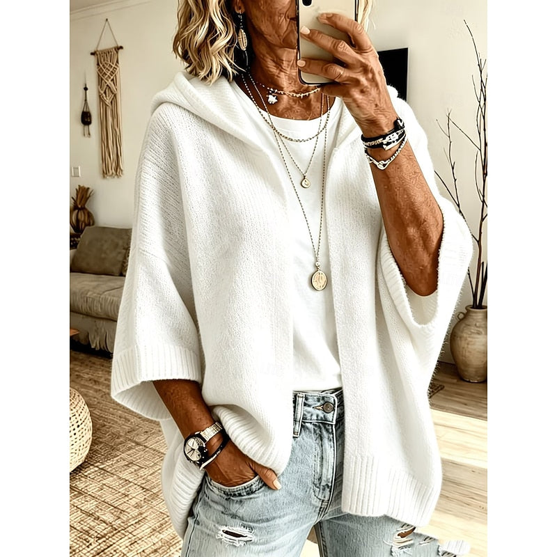 Jannat Cozy Hooded Open-Front Cardigan