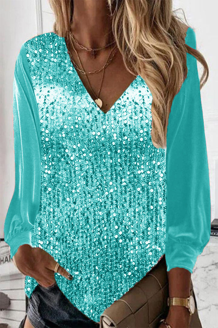 Vivienne Sequin Neck Blouse