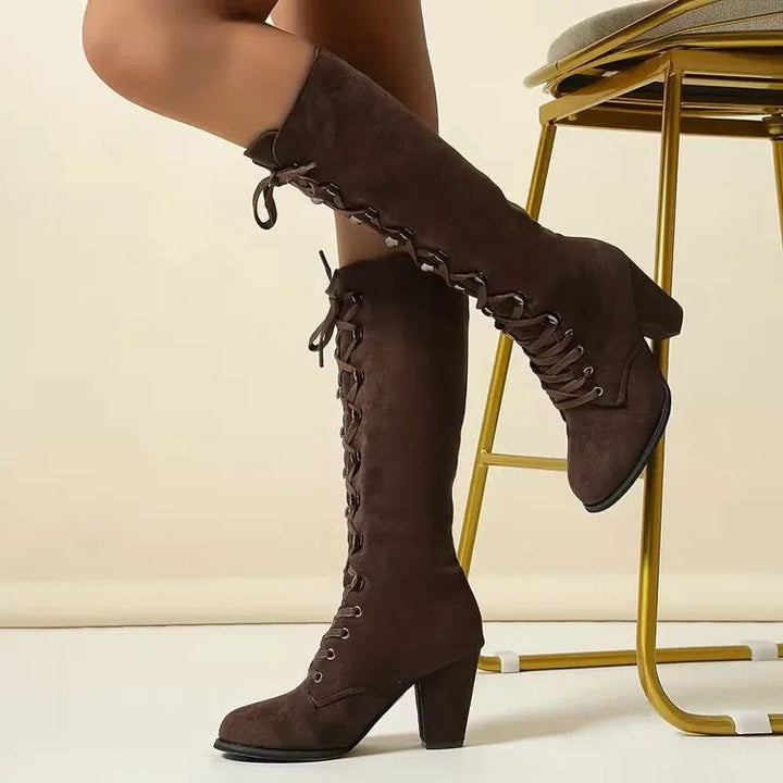 Sylvie Lace Up Knee High Boots