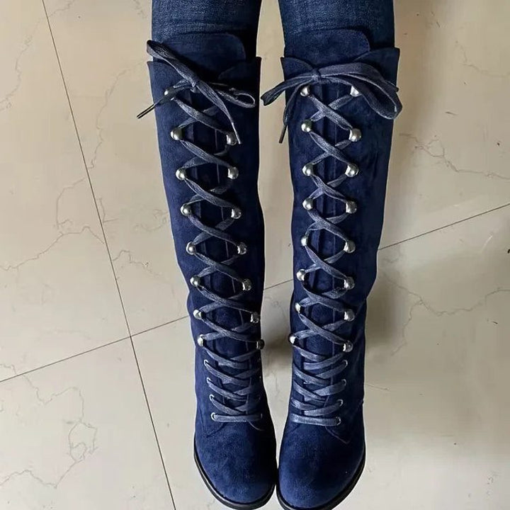 Sylvie Lace Up Knee High Boots