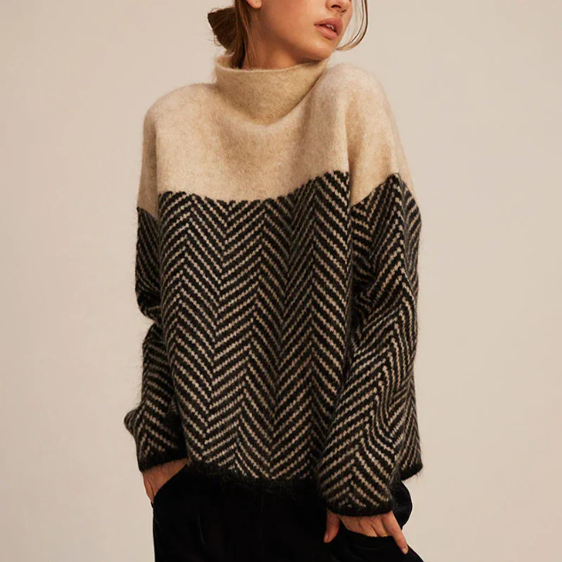 Leona Herringbone Knit Sweater