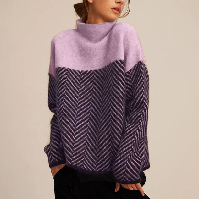 Leona Herringbone Knit Sweater